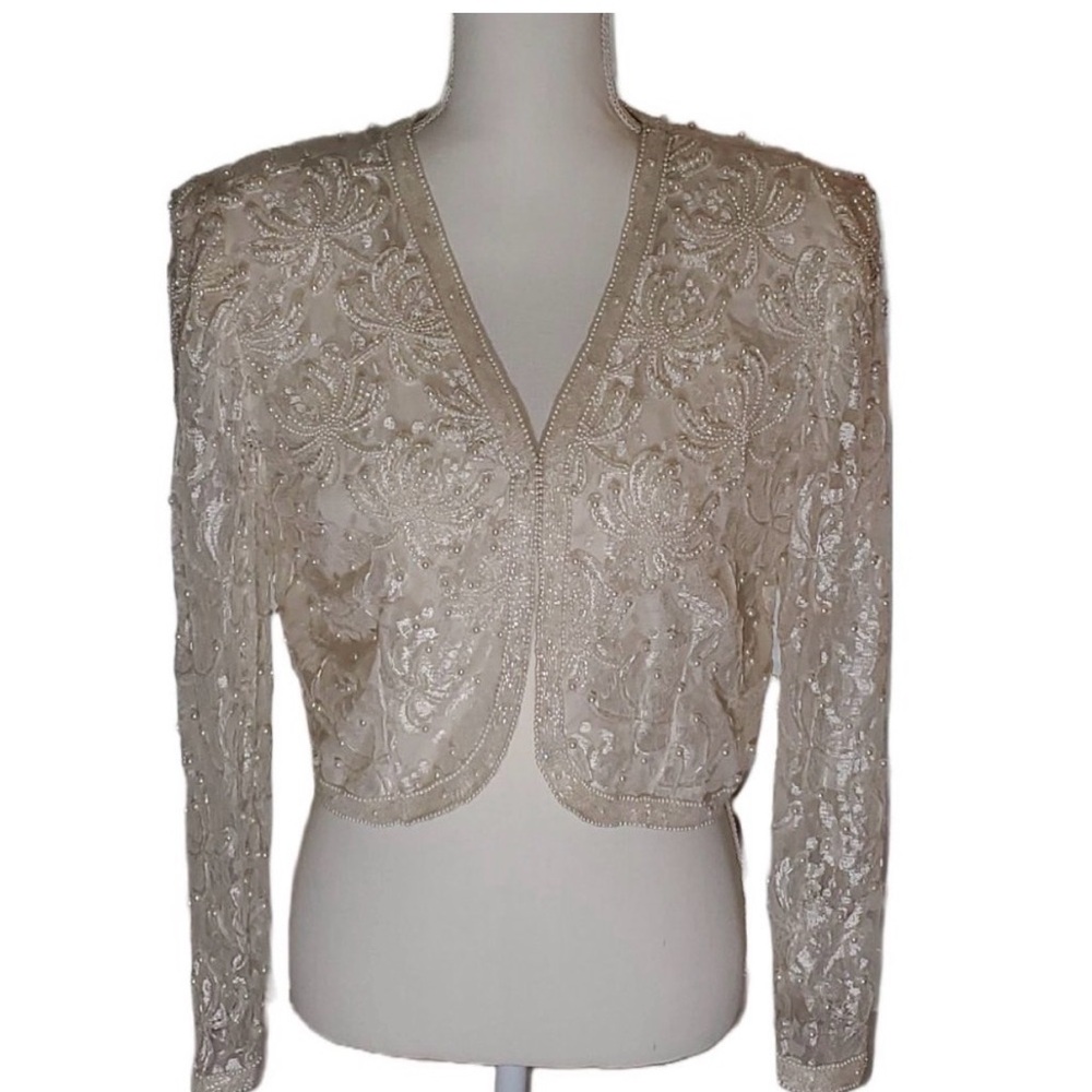 Laurence Kazar Cream Bolero Jacket